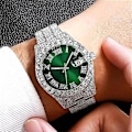 Miniatyrbild 3 av 3: Unisex Kristallklocka Mode Diamantklocka Herr Dam Helt Isbelagda Klockor Lyxig Diamantarmbandsur