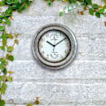 Miniatyrbild 2 av 5: Vattentät utomhusklocka i metall med termometer och hygrometer