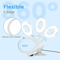 Miniatyrbilde 3 av 5: Cisea Klemmeskrivebordslampe 48 LED-lys Clip-on Leselampe Justerbar Lysstyrke Nattbordsklemmelampe USB LED Skrivebordslampe for Studier og Arbeid, Hvit