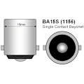 Pikkukuva 2 / 5: Ba15s r5w r10w 1156 Led-lamput 6000K 2-pakkaus Hopea Silver grey Silver gray