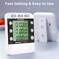 Miniatyrbilde 3 av 5: Digitalt dobbelt kjøkkentimer, 3-kanals opp/ned-timer, trippel koketimer, display, høyvolumalarm