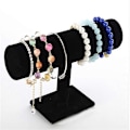 Miniatyrbild 1 av 2: Armbandshållare, Klocka, Sammetsarmband Display Stativ, T-format Displayhållare för Smycken Armband Klocka Display Black velvet fabric