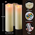 Pikkukuva 7 / 8: 2 kpl LED-kynttilät, Todellinen vaha 25 cm kaukosäätimellä kodin sisustukseen 3 x 25 cm (2 stycken) 3 x 25 cm (2 stycken)