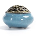 Pikkukuva 1 / 5: Keraaminen suitsukepoltin, kuparikansi, Buddha, antiikkinen seoskaapeli, santelipuun suitsuke, suitsuke, suitsuke, jäähalkeileva uunin vaihto