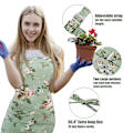 Miniatyrbild 2 av 5: Köksförkläde för kvinnor, 2-pack blommigt förkläde med 2 stora fickor--