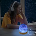 Miniatyrbilde 8 av 8: 3D LED Planetlampe, dimbar nattlampe med RGB-farger, trebase for soveromsdekorasjon (8cm) Svart Svart Black Black