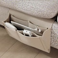 Miniatyrbilde 1 av 4: Sengelomme i Filt med Lommer, Hengende Oppbevaring for Seng, Sofa, Skrivebord for Telefon, Magasiner - Beige