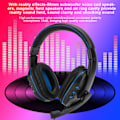 Miniatyrbilde 7 av 8: Hodemmontert dataspillheadset høy ytelse for PS4 (Blå Svart){GKS}