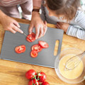 Miniatyrbillede 4 af 8: 316 Rustfrit Stål Titanium Skærebræt, Rustfrit Stål Skærebræt, Dobbeltsidet Titanium til Udskæring af Kød, Skærebræt til Frugt 34*23CM