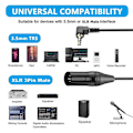 Miniatyrbillede 5 af 5: XLR Kabel 3.5mm til XLR Hun Audio Kabel Aux Audio Ledning til Mikrofon Mixer Højttaler Forstærker