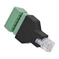 Pikkukuva 6 / 8: 1 kpl Ethernet RJ12 6P6C uros - 6-nastainen ruuviliitinadapteri [GKS] 0.1