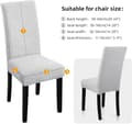 Miniatyrbilde 4 av 4: 4-pak jule-stoltrekk, elastisk, avtagbart, vaskbart spisestue Blad-lys grå