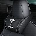 Miniatyrbild 1 av 5: Läderbilhuvudstöd för Tesla Model 3 XSY 2022 Ländryggskudde Resehudstöd Tesla Model Y 2023 Tillbehör Bilinredning black headrest