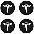 Miniatyrbild 1 av 5: Hjulnavskapslar (4 st) för KAVANIC Tesla Model Y Model 3 Modifieringsskydd (svart/matt svart) White / Matte Black