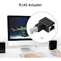 Miniatyrbilde 4 av 5: stk 90 graders Ethernet-adapter, høyre + venstre vinkel, RJ45-plugg til kontakt, adapter, skjermet, nettverkstilkobling, kompatibel med Cat5 Cat6