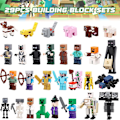 Miniatyrbild 4 av 4: Julkalender 2024 Minecraft, 24 Dagar Leksaksfigurer Byggklossar Nedräkningskalender, Pojkar Julkalender Överraskningsgåva