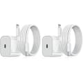 2-pakning - Lader for iPhone - Hurtiglader - Adapter + Kabel 20w Hvit 2-pakning iPhone