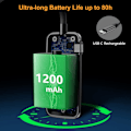 Miniatyrbillede 7 af 7: Gritin 19 LED Boglampe, Genopladelig Clip-on Læselampe, Øjenbeskyttelse, Trinløs Dæmpning, 360° Fleksibel Hals