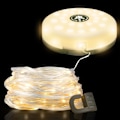 Pikkukuva 6 / 6: 2-in-1 LED-leirilyhty ja valoketju - Vedenkestävä ja kannettava ulkokäyttöön - USB-ladattava monitoiminen leirilyhty! lämmin 8M lämmin Warm light 10m