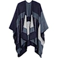 Pikkukuva 1 / 5: Värikäs Dam Sjal Wrap Snygg Öppen Front Poncho Cape