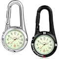 Miniatyrbillede 1 af 5: 2 stk. Clip-on quartz ur lommeur rygsæk fob bælteur lyser i mørke【GKS】