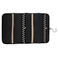 Miniatyrbillede 4 af 8: Rejse Smykke Organizer Foldbar Nylon Rejse Smykke Opbevaringspose til Halskæder Øreringe Ringe Sort