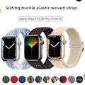Miniatyrbilde 2 av 7: Flettet løkke til Apple Watch Rem 44mm 40mm 45mm 41mm 42mm 38mm 49mm Elastisk Solo armbånd iWatch series 9 se 7 5 6 Ultra2 Band 3.Black Unity 3. Black Unity 38mm 40mm 41mm