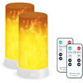 Miniatyrbilde 1 av 5: Flammeeffektlys, USB-oppladbart batteridrevet flammelampe, peislys med fjernkontroll og timer, vanntett dimbar 4 moduser 2 stk