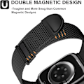 Miniatyrbillede 3 af 5: Rem til Apple Watch 41mm 40mm 38mm Dobbelt Magnetisk Justerbar Erstatningsrem til iWatch Series 9 8 SE 7 6 5 4 3 2 1, Sort Black