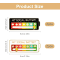 Pikkukuva 2 / 5: My Social Battery Pin, 4 My Social Battery Pins Interaktiiviset emalitaput Sosiaalinen akku, luova tunnetaput hauskaa mielenterveydelle (valkoinen + musta)