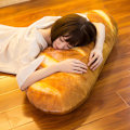 Miniatyrbillede 3 af 4: Wepop 24 tommer 3D Simulationsbrødform Pude Blød Lændestøtte Baguette Ryglæn Sjov Mad Plys Fyldt Legetøj