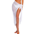 Miniatyrbild 2 av 5: Lång Sarong Cover Up Kvinnor Chiffon Strandomslag BLÅ white