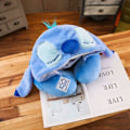 Miniatyrbilde 2 av 5: U-formet nakkepute med søt tegneseriefigur 2 i 1 hatt komfortabel reisepute dekompresjonsfly