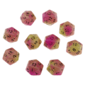 Pikkukuva 5 / 5: 1/2/5 10 kpl valaisevia monisivuisia noppia Noctilucent D20 -setti Violetti+Vihreä 10 kpl[GKS] Purple+Green 10 Pcs 5Set