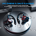 Miniatyrbilde 5 av 7: Trådløse Bluetooth-hodetelefoner for sport, trådløse hodetelefoner med mikrofon Bluetooth, Hi-Fi Stereo Bluetooth-headset Bluetooth-headset for sport, arbeid dark