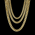 Miniatyrbillede 1 af 6: Uzone Basic Punk Rustfrit Stål 3,5,7mm Kantsten Cubansk Halskæde til Mænd Kvinder Guldfarve Ledkæde Chokers Solid Metal Smykker Guldfarve Guldfarve Gold color 40cm 5mm