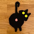 Miniatyrbillede 5 af 11: Juletræsformet Kattehus Hule Seng Blød Tipihus Varm Katteseng Kattepote Brik Funny Håndlavet Hæklet Kop Måtte Skridsikker Kop Måtte Housewarmin Dark Grey A