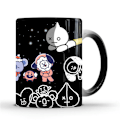 Miniatyrbillede 2 af 6: KPOP BTS BT21 Krus Kreative Søde Farveskiftende Krus