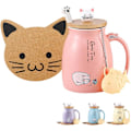 Miniatyrbillede 1 af 5: Kawaii Tekop med Infuser Sød Kat Tekop Keramik Kaffe Kop Tekop Sød Ting
