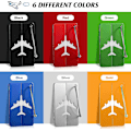 Miniatyrbilde 4 av 5: 6-Pakning Flybagasjelapper Aluminium Legering Bagasjelapp med Rustfrie Ståltråder og Vanntett PVC-Kort Bagasjelapper (6 Farger)