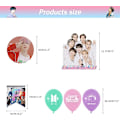 Pikkukuva 3 / 5: BTS-syntymäpäiväjuhlakoristeet, Kpop-syntymäpäivätarvikkeet Bangtan Boys -faneille sisältävät BTS Hyvää syntymäpäivää -bannerin, kakunkoristeet ja ilmapallot