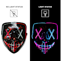 Miniatyrbilde 3 av 7: Maske LED Lysende Maske Skrekkmaske for Ferie Cosplay Kostyme Maskerade, Karneval[GKS] Red+blue