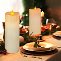 Miniatyrbilde 7 av 8: 2 stk LED blokklys i ekte voks med fjernkontroll for hjem og juledekorasjon 8 x 20 cm (2 stycken) 8 x 20 cm (2 stycken)