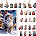 Miniatyrbillede 1 af 5: Katte Julekalender 2024, 24 Dages Juleafsætningskalender med Søde Kattedukker, Julepynt
