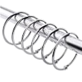Pikkukuva 8 / 8: Avattavat verhokierteet / suihkuverhokierteet 30 kpl Hopea Silver 60mm
