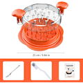 Pikkukuva 8 / 8: Suuri kana-raastin, kanafileen raastamistyökalu kierteellä, harjalla ja haarukalla, näkyvä lihanraastin, liukumaton nauha, ergonominen, kana (oranssi) Orange