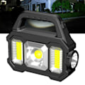 Miniatyrbillede 5 af 8: Solar Udendørs Lommelygte Bærbar Genopladelig Super Lys Vandtæt Multifunktionel Arbejdslampe med Ladekabel COB Sidelys