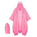 Miniatyrbild 1 av 6: Återanvändbar Regnponcho Vuxen Vattentät Poncho Vattentät Vuxen Lättviktig Vattentät Regnrock för Utomhusvandring Camping Cykling Resor Pink