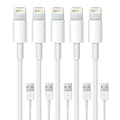 5-pack Lightning laddningskabel 13/12/11/xs/max/x/8/7/6/5se Vit