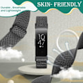 Miniatyrbilde 4 av 5: Justerbare elastiske sportsbånd i nylon - Kompatibel med Fitbit Inspire 2/Inspire/Inspire HR/Ace 2/Ace 3, stretchigarsättningsarmband